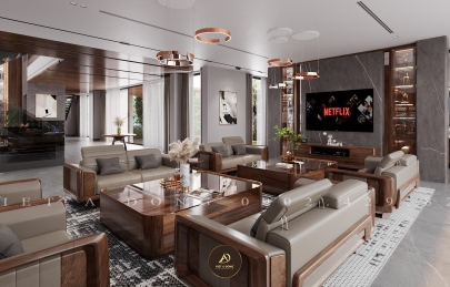 Địa chỉ thiết kế, thi công nội thất gỗ óc chó Hà Giang